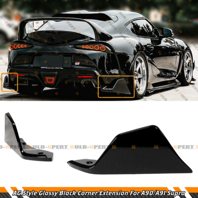AG Style Gloss Black Rear Bumper Side Corner Aprons Spats For 2020-26 ...