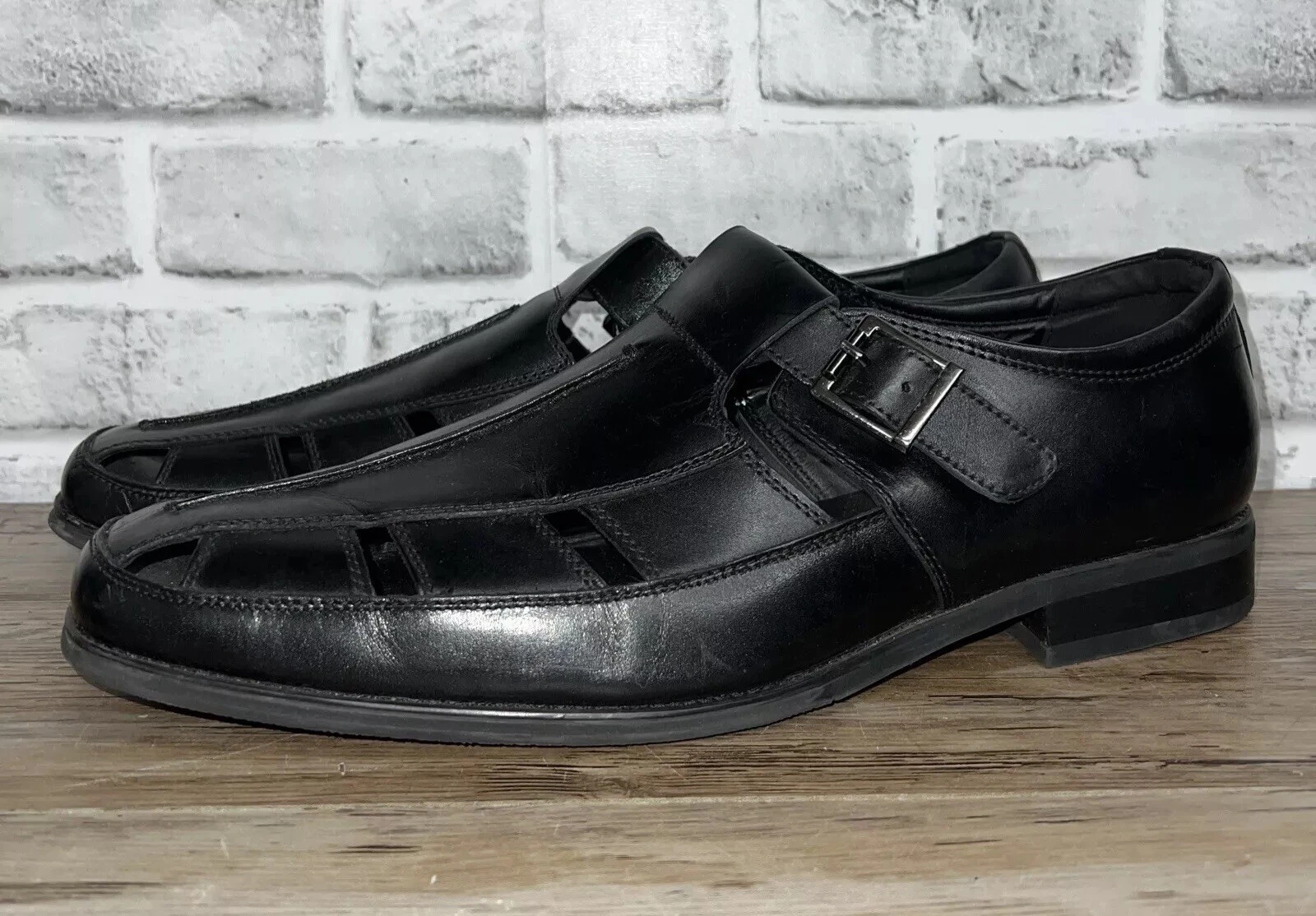 JORDAN Scarpe uomo La Milano collezione Patina in pelle nera taglia 13
