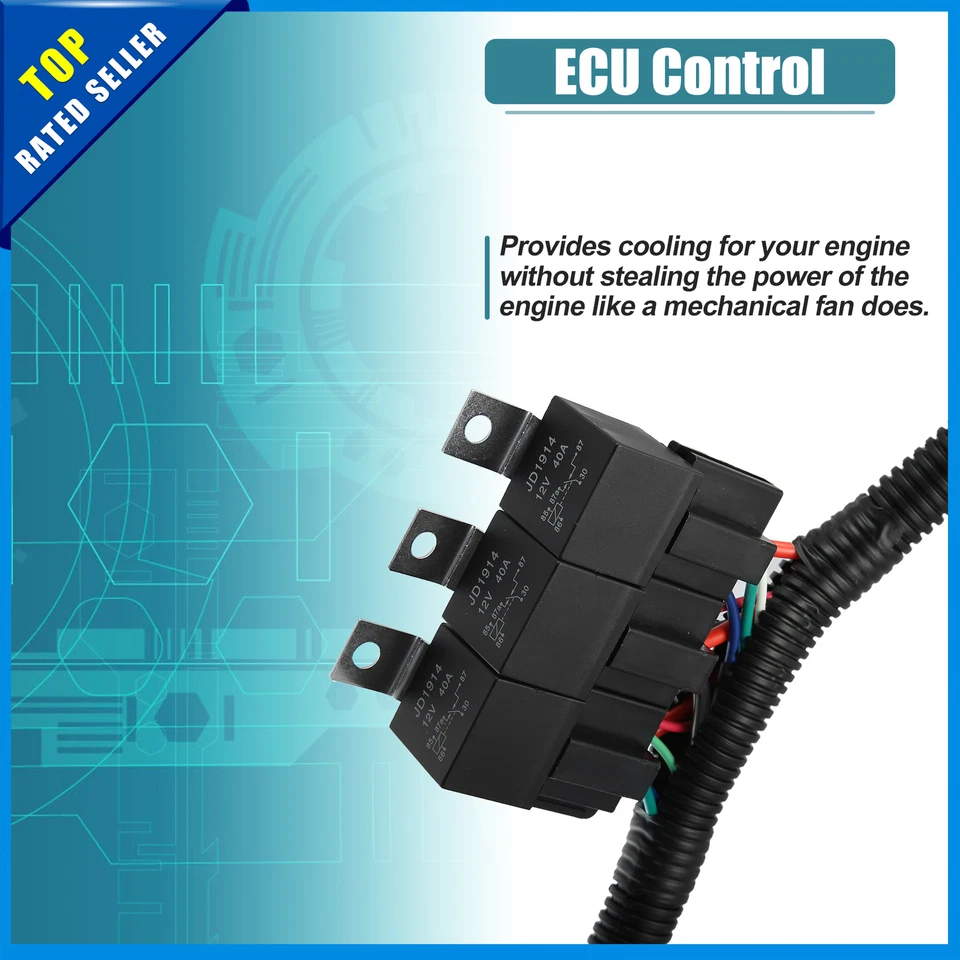Paquete de 1 arnés de cableado de actualización de ventilador doble eléctrico para GM ECU 99-06 7L5533A226T Foto 4 de 4