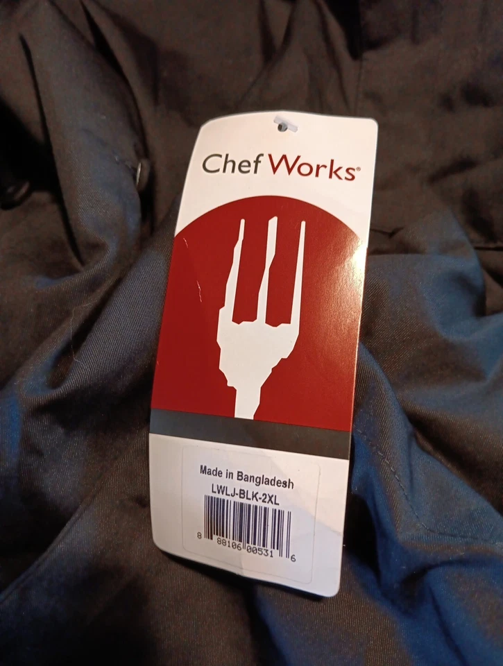 Chef Works Women 2XL Sofia Chef Coat Black LWLJ-BLK Button front Long Sleeve NWT - Image 2 of 4