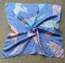 Vintage Golden Camel Silk Scarf hand Rolled Hand Printed 28x28 Abstract