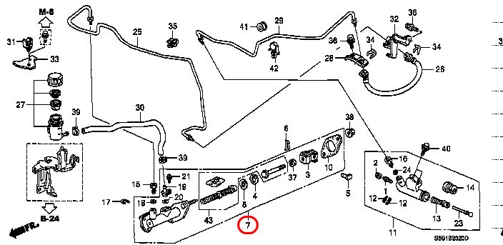 CILINDRO MAESTRO EMBRAGUE HONDA ACURA genuino EP3 DC5 RSX 46920-S7A-043 OEM Foto 3 de 4