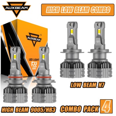 90W AUXBEAM F22 9005+H7 LED Headlights W/Decoders for Lincoln Town Car 2003-2011