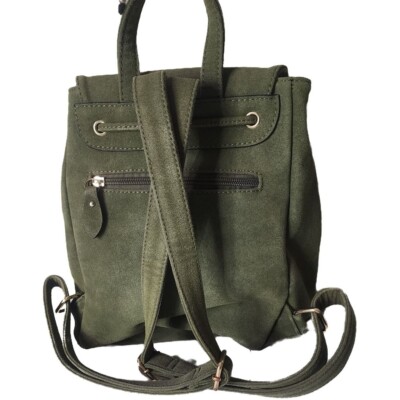 NWT Unbranded Olive Backpack Medium Olive Green Unbranded Beautifully Sturdy Faux Leather  main image 2