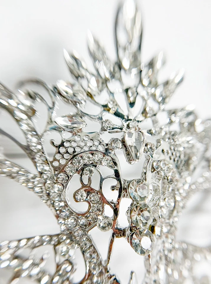 Clear Crystal Masquerade Mask with Stick, Silver Masquerade Mask, Wedding Party - Image 4 of 4