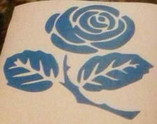 2 x gro&szlig;e englische Rose Autoaufkleber NHS blau 8" hoch Aufkleber Van Auto