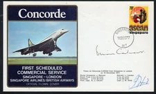 First Flight Concorde Cover Lot - Signed by Pilots - Singapore to London