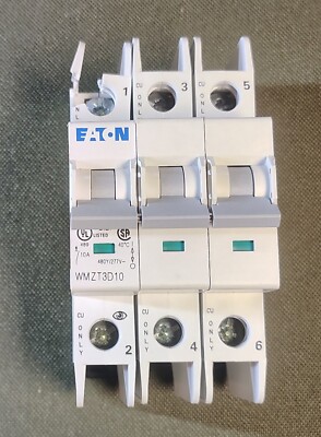  EATON WMZT3D10 CIRCUIT BREAKER 10 AMP, 3 POLE