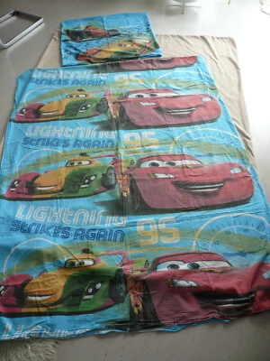 Bettwäsche Kinderbettwäsche Wendebettwäsche Baumwollbettwäsche Disney Cars blau - Bild 1 von 4