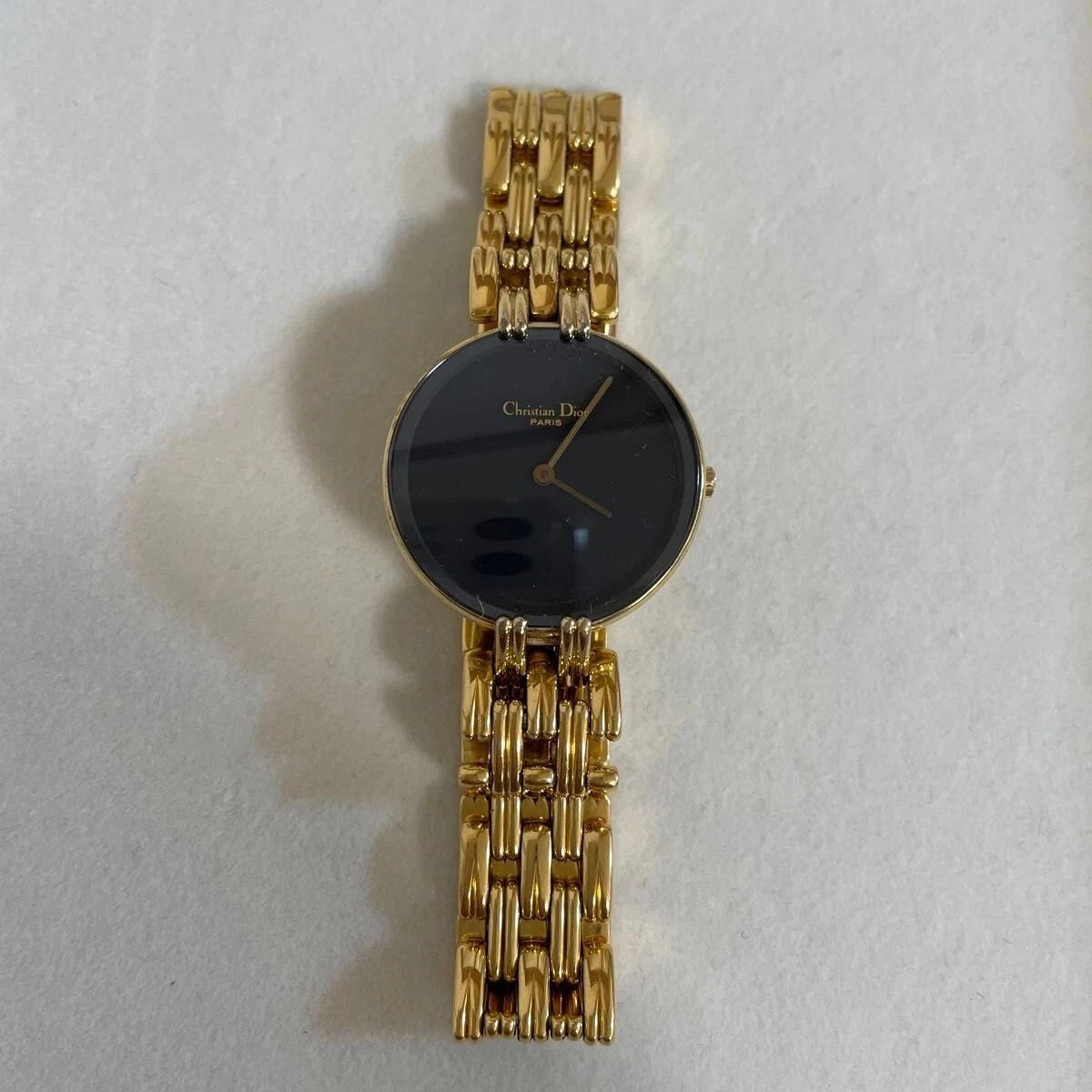 Montre femme Christian Dior Bagheera lune noire analogique quartz pile remplacée