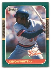 Devon White 1987 Donruss The Rookies #8 California Angels BASEBALL