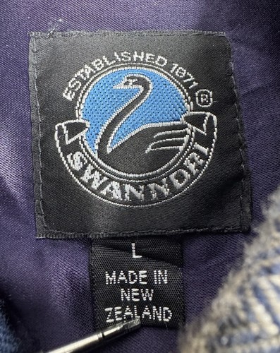 Vtg Swanndri Wool Flannel Shirt Jacket Blue Brown Red New Zealand Bush L RARE - Picture 5 of 11