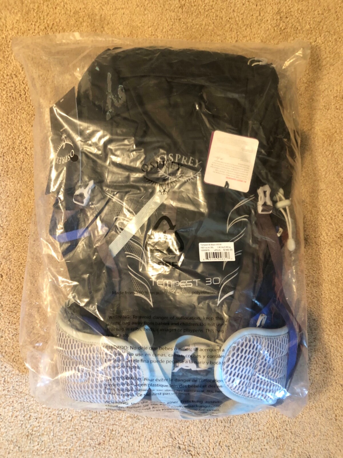 Mochila Osprey Tempest 30 para mujer nueva con etiquetas S/M, Osprey Tempest 30L, negra