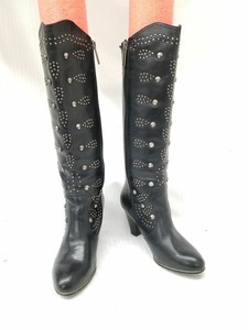 black boots silver studs