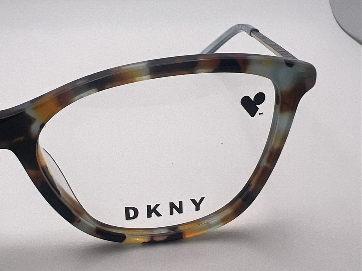 DKNY EYEGLASSES DK7009-229-52 New with case DKNY DK7009 229 Amber Aqua Tortoise Womens Semi Cat Eye  main image 3