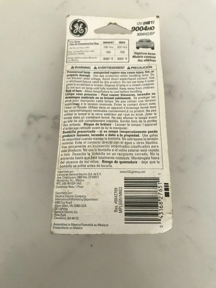 Лампа для фары GE LIGHT 9004 HO ВЫСОКАЯ ПРОИЗВОДИТЕЛЬНОСТЬ ПОДХОДИТ ДЛЯ АВТОМОБИЛЕЙ 2000+! СМ. СПИСОК НИЖЕ - Изображение 2 из 2