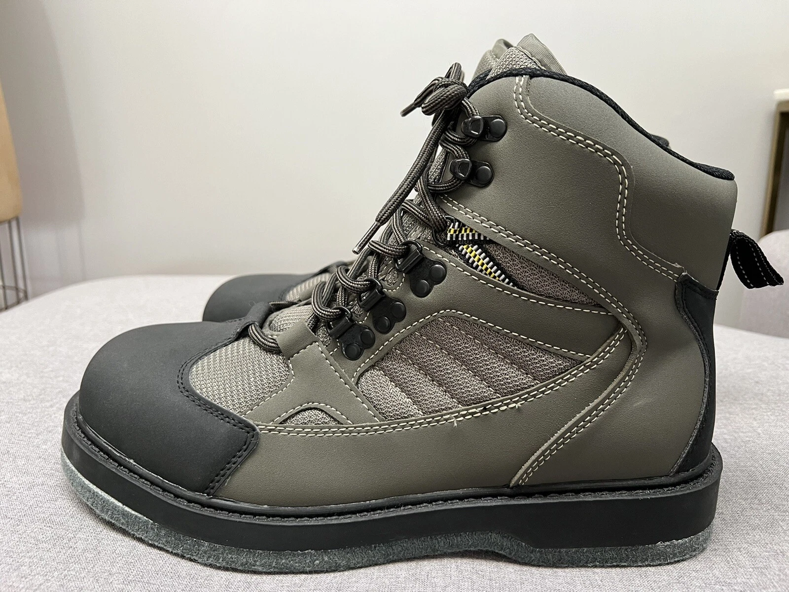 Fishing / Wading Boots Anti Slip Breathable Lace-up Gray Sz 12 NEW w/o Box/Tag