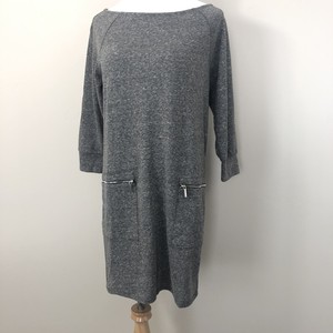 womens gray cardigan pockets zipper dress for women