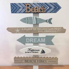 Wooden Beach Themed Home Decor Beach Arrow Sign Seaside Beach Themed Bathroom Gi