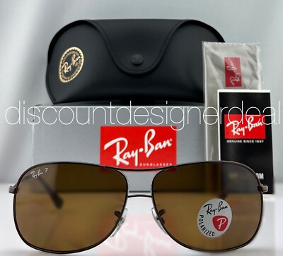 Ray-Ban Aviator Sunglasses Bronze Metal Brown Polarized Lens