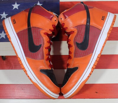 Nike Dunk High Premium NikeID 2009 Orange/Black/Red Skate 1975