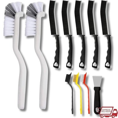 Multi-Surface Scrub Brush Set Heavy-Duty Cleaning Kitchen Bathroom Grout Tile US