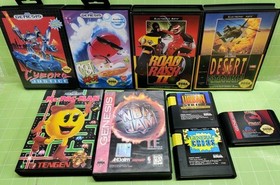 Sega Genesis Model 1 Console Bundle W/ 9 Games+Extra  -TESTED WORKING-