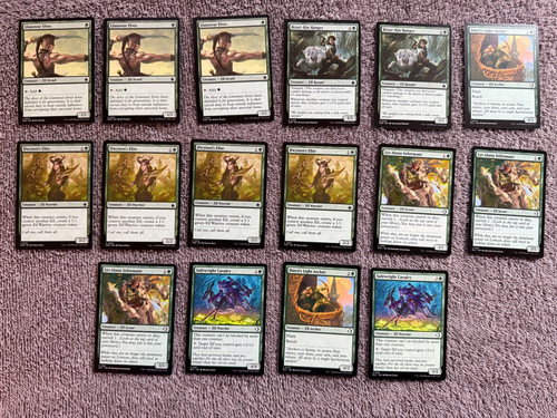 16-Card MTG Foundations Elf Creature Lot Llanowar Elves Dwynen’s Elite FDN NM