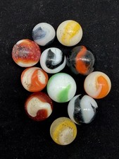 Lot Of Collectible Vintage Akro Agate Corkscrew Marbles .55 To .72