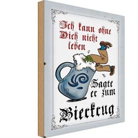 Holzschild 18X12 Cm Bier Kann Nicht Ohne Dich Nicht Leben Deko Geschenk Holz Sch