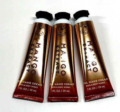 3 BATH & BODY WORKS MANGO EXTRACT HYDRATING GLYCERIN HAND CREAM 1 FL OZ