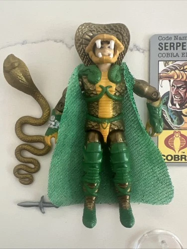 GI Joe Serpentor 1986 Complete With File Card. Minty. Repro Cape