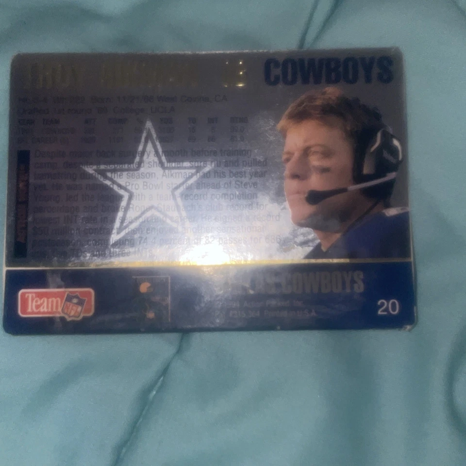 1994 Action Packed - Troy Aikman #20 - Image 2 of 2