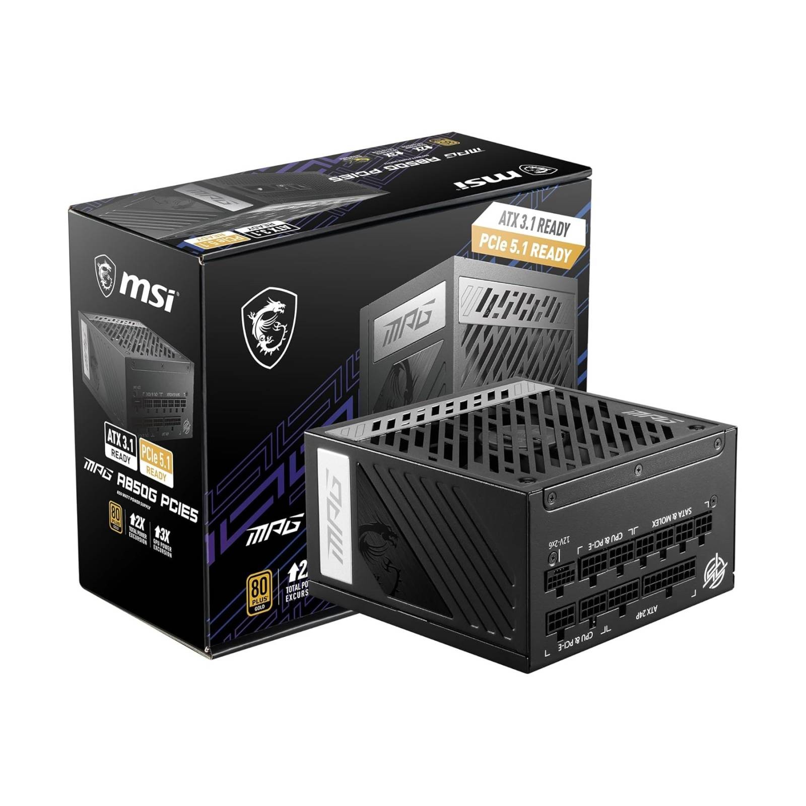 MSI MPG A850G PCIE5 850W ATX Fully Modular PSU Black