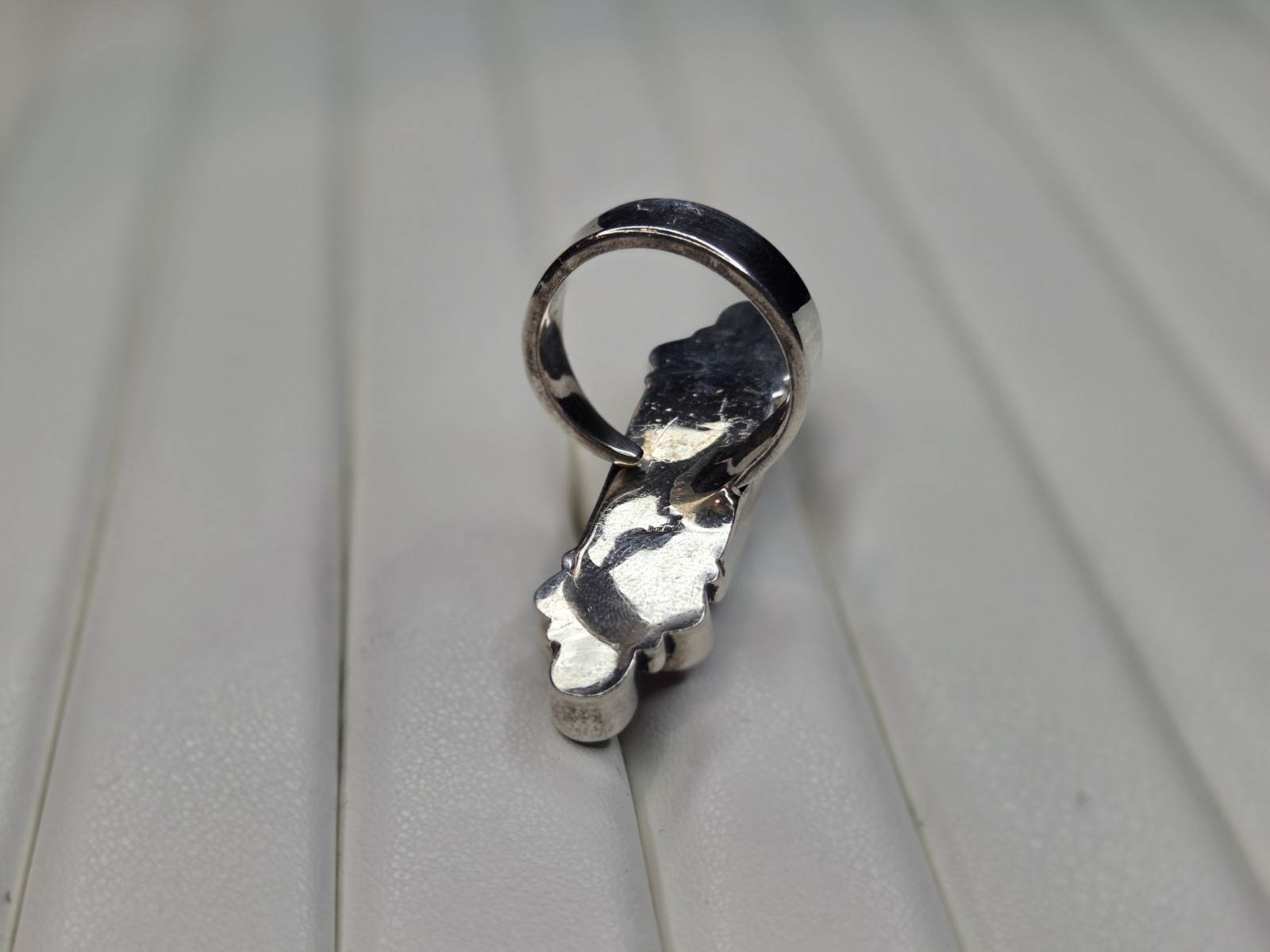 Sterling Silver Rectangular Pink White checkered … - image 3