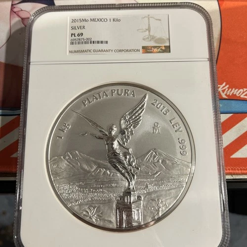 NGC PL69 2015 Mexico 1 Kilo Reverse Proof 999 Silver Libertad Only 800 Made