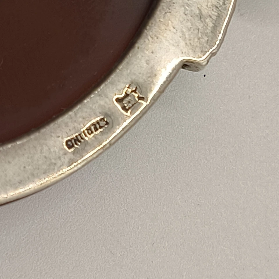 Broche Pantera Vintage Estilo Plata de Ley 925 Topacio Rosa y Ámbar Marrón Raro Foto 3 de 4