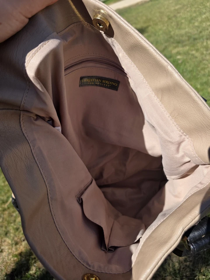 Bonito bolso de mano mediano Christian Siriano (sin pago) de dos tonos para damas Foto 3 de 4