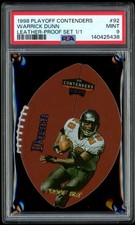 1998 Playoff Contenders Warrick Dunn Leather Proof Set 1/1 PSA 9 Buccaneers