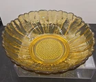 Sunflower  Amber hobnail  Glass Serving Bowl 10” Diameter Vintage