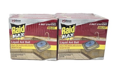 Raid Max Liquid Ant Bait Stations, 4ct Per Box, (8 Boxes Total)