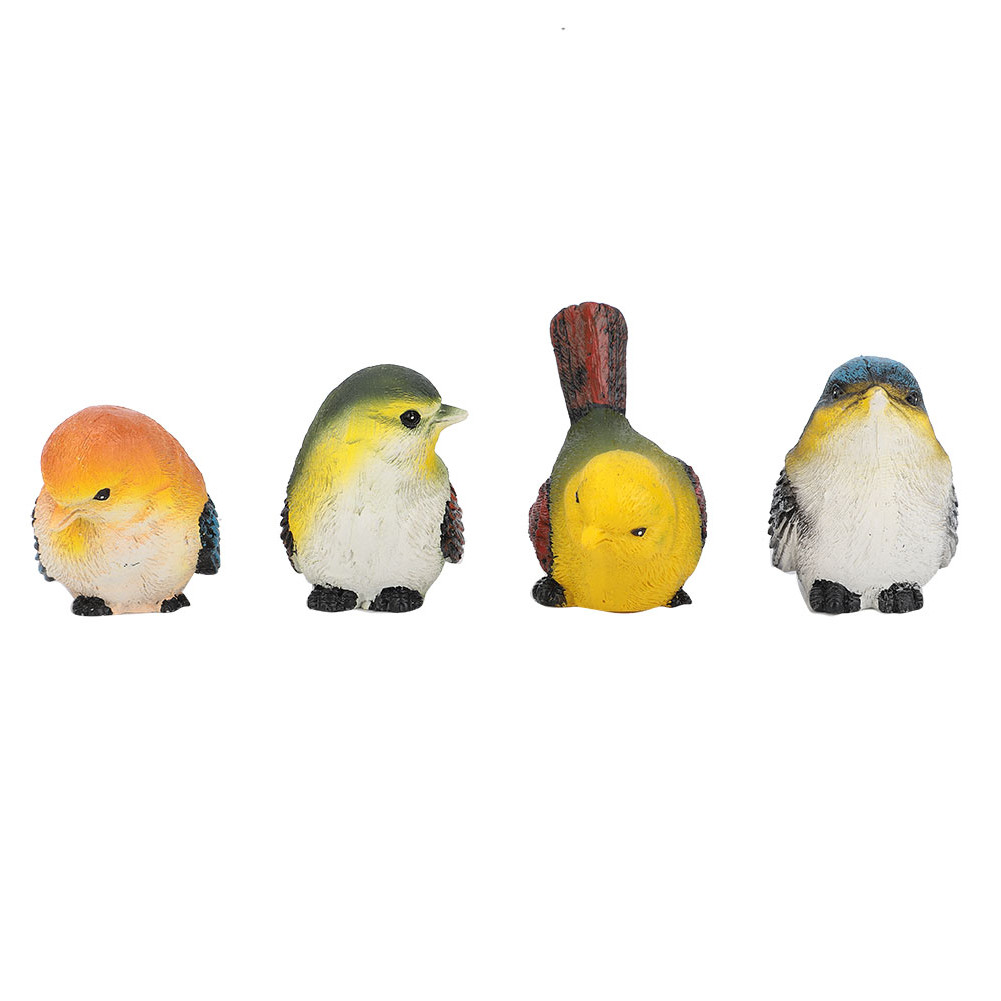 4Pcs Resin Birds Animal Figurine Decoration Lawn Garden Courtyard H5