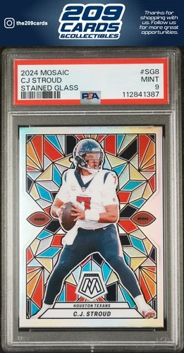 2024 Panini Mosaic Stained Glass #SG8 Cj Stroud PSA 9 Houston Texans