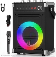 Jyx 96BT Karaoke Machine Portable Bluetooth Speaker with Wireless Microphone
