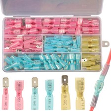 112pcs Heat Shrink Spade Connectors Kit Waterproof Male Female Marine Grade