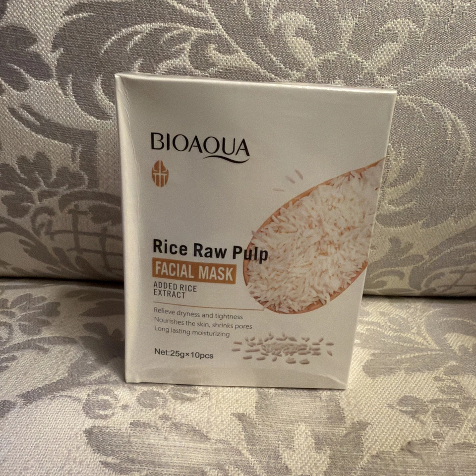 Juego de 2 Mascarillas Faciales de Pulpa Cruda de Arroz BIOAQUA y Mascarilla Hidratante para Cabello  Foto 2 de 4