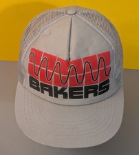 Vintage Bakers Hat - Adjustable Gray Mesh Snapback Trucker USA Worker
