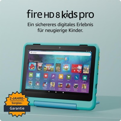 Amazon Fire HD 8 Kids Pro Tablet 2024 32GB 8'' Blaugrün für Kinder 6-12 Jahre NEU