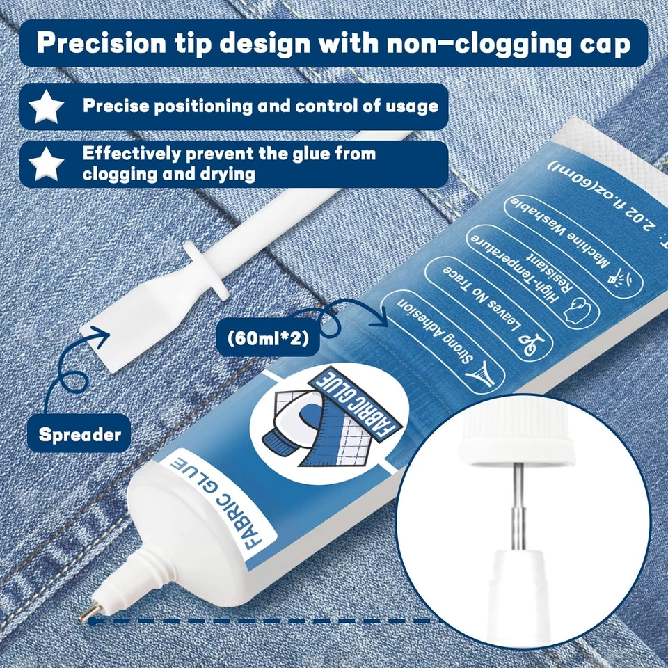 Colla per Tessuti, Colla per Tessuti, Colla Permanente Trasparente Lavabile, Col - Immagine 4 di 4