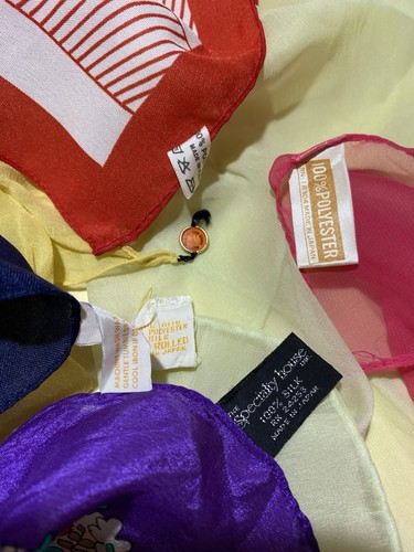 vintage scarves head neck wraps lot 60+ Italy Japan USA - Picture 11 of 13